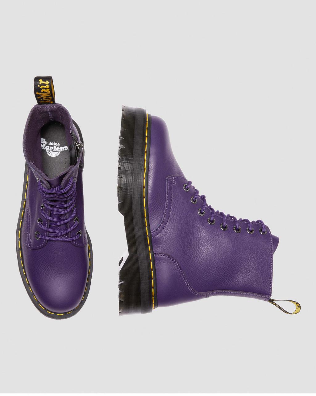 Botas Dr Martens Jadon III Pisa Leather Platforms Mujer Morados | 38181971