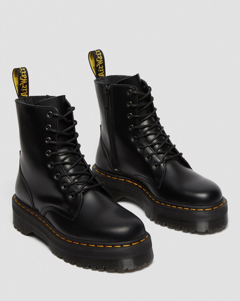 Botas Dr Martens Jadon Smooth Leather Platforms Mujer Negros | 14573945