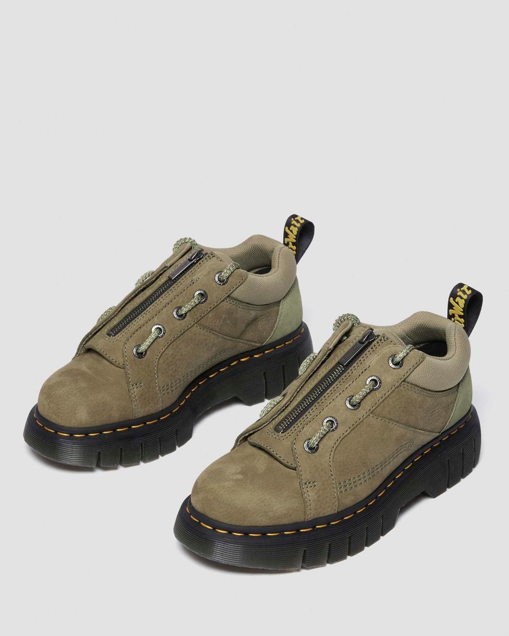 Botas Dr Martens Woodard Tumbled Nubuck Leather Low Casual Mujer Verde Oliva | 49666072