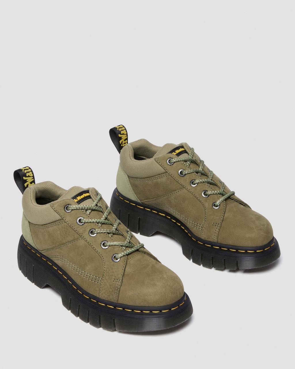 Botas Dr Martens Woodard Tumbled Nubuck Leather Low Casual Mujer Verde Oliva | 49666072