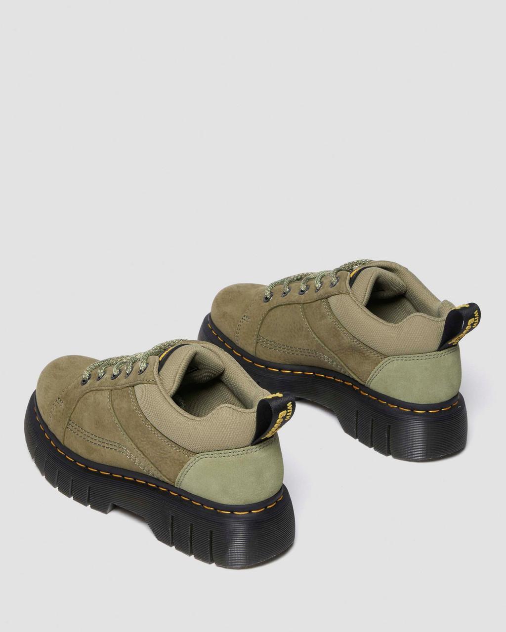Botas Dr Martens Woodard Tumbled Nubuck Leather Low Casual Mujer Verde Oliva | 49666072