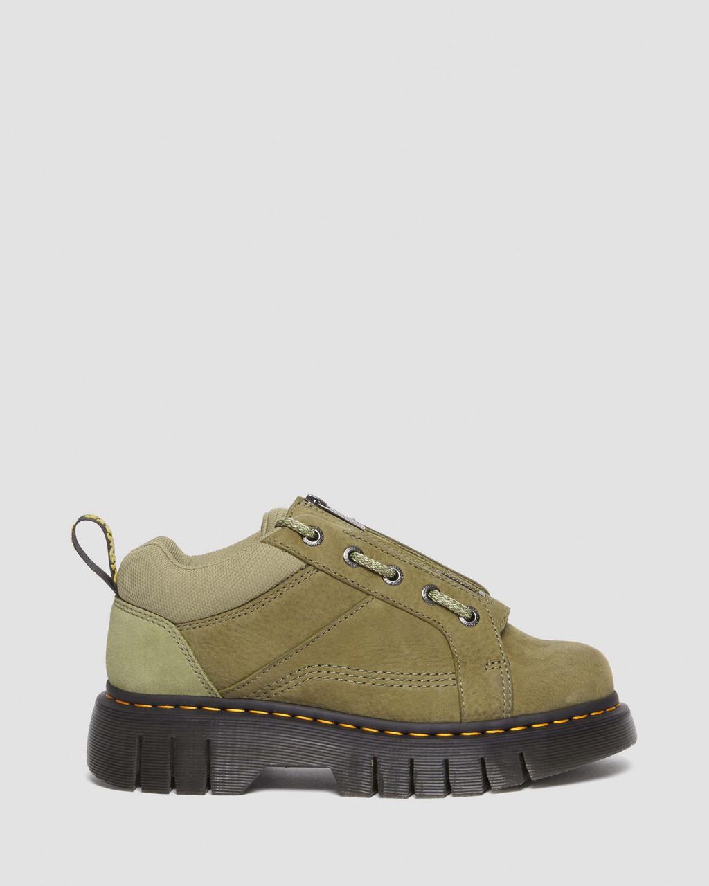 Botas Dr Martens Woodard Tumbled Nubuck Leather Low Casual Mujer Verde Oliva | 49666072