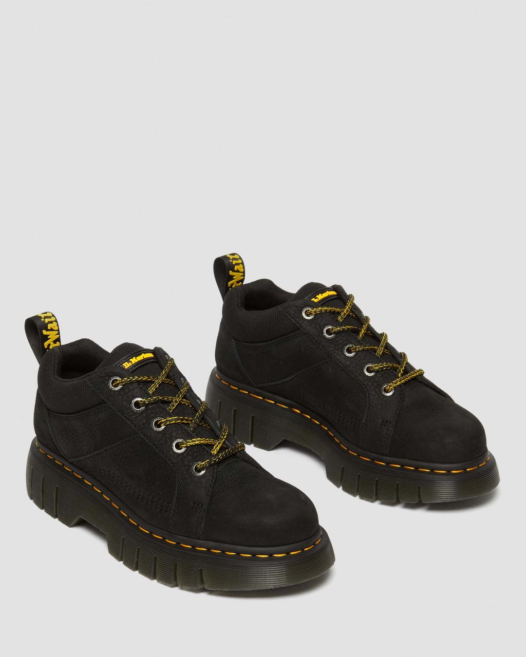 Botas Dr Martens Woodard Tumbled Nubuck Leather Low Casual Mujer Negros | 83741416