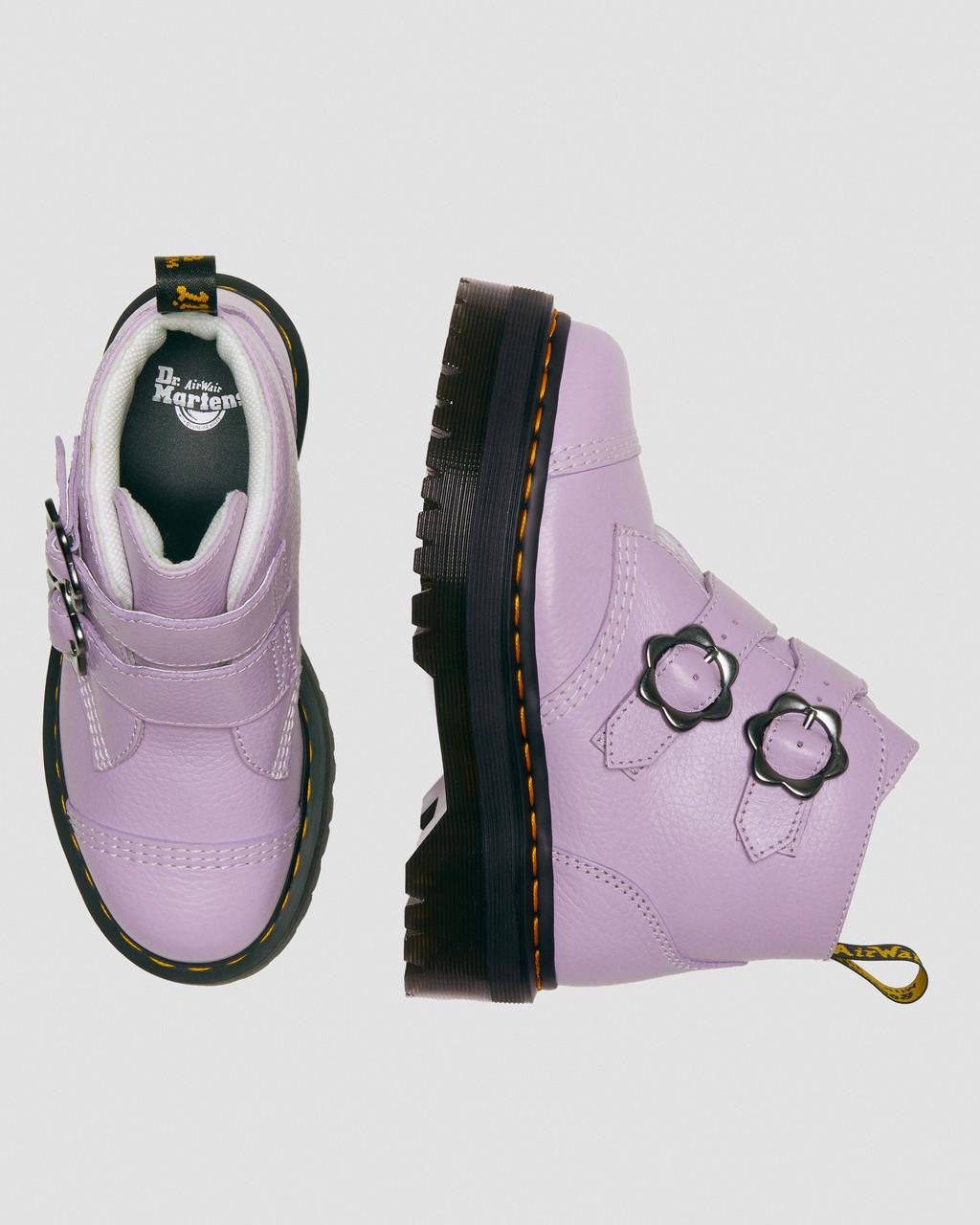 Botas Plataforma Dr Martens Devon Flower Buckle Leather Mujer Morados | 89641021