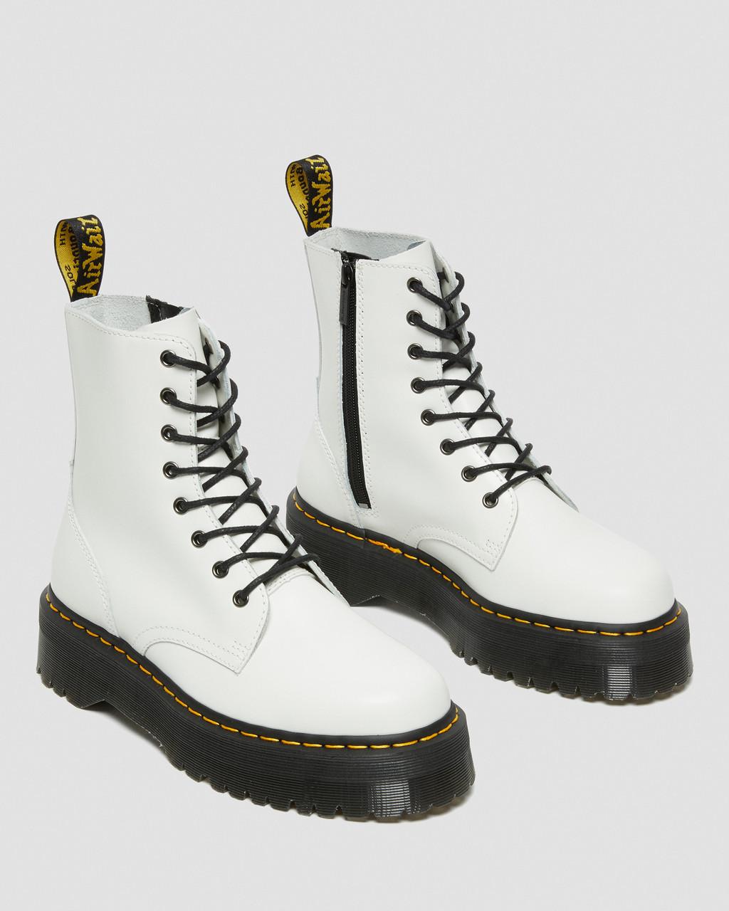 Botas Plataforma Dr Martens Jadon Smooth Leather Hombre Blancos | 13860251