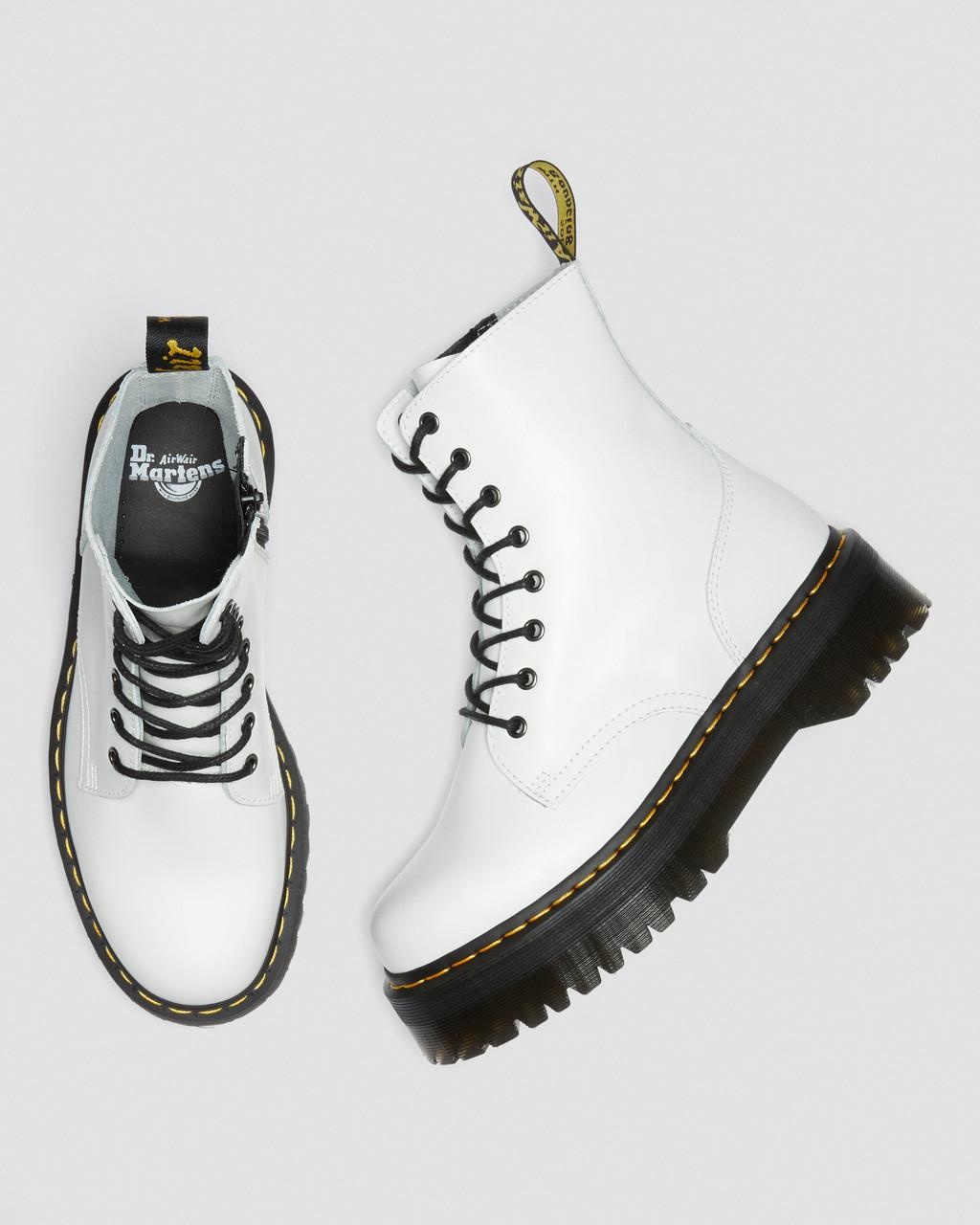Botas Plataforma Dr Martens Jadon Smooth Leather Hombre Blancos | 13860251