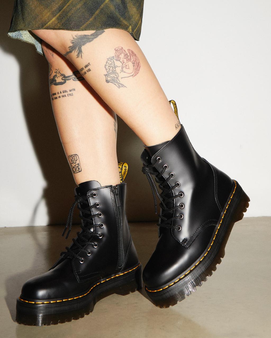 Botas Plataforma Dr Martens Jadon Smooth Leather Hombre Negros | 52952774