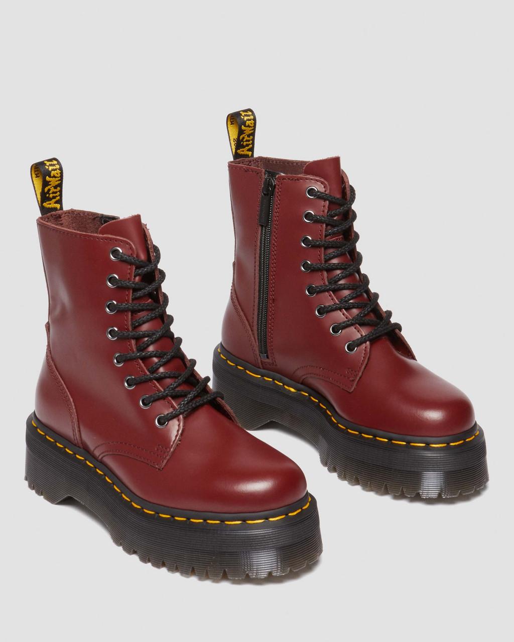 Botas Plataforma Dr Martens Jadon Smooth Leather Hombre Rojos | 17901815