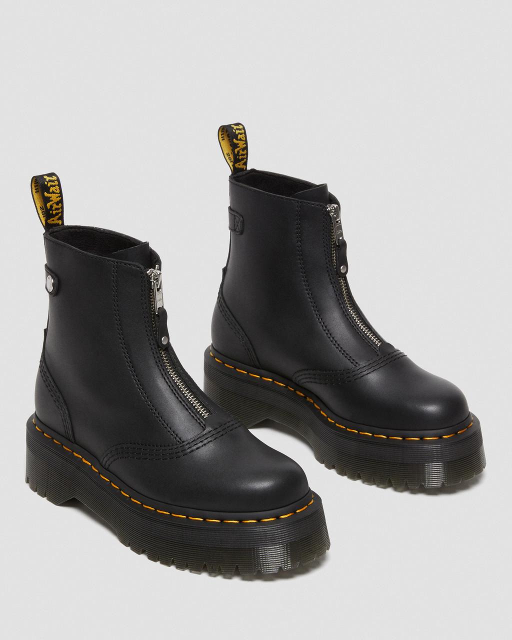 Botas Plataforma Dr Martens Jetta Zipped Sendal Leather Mujer Negros | 17014850