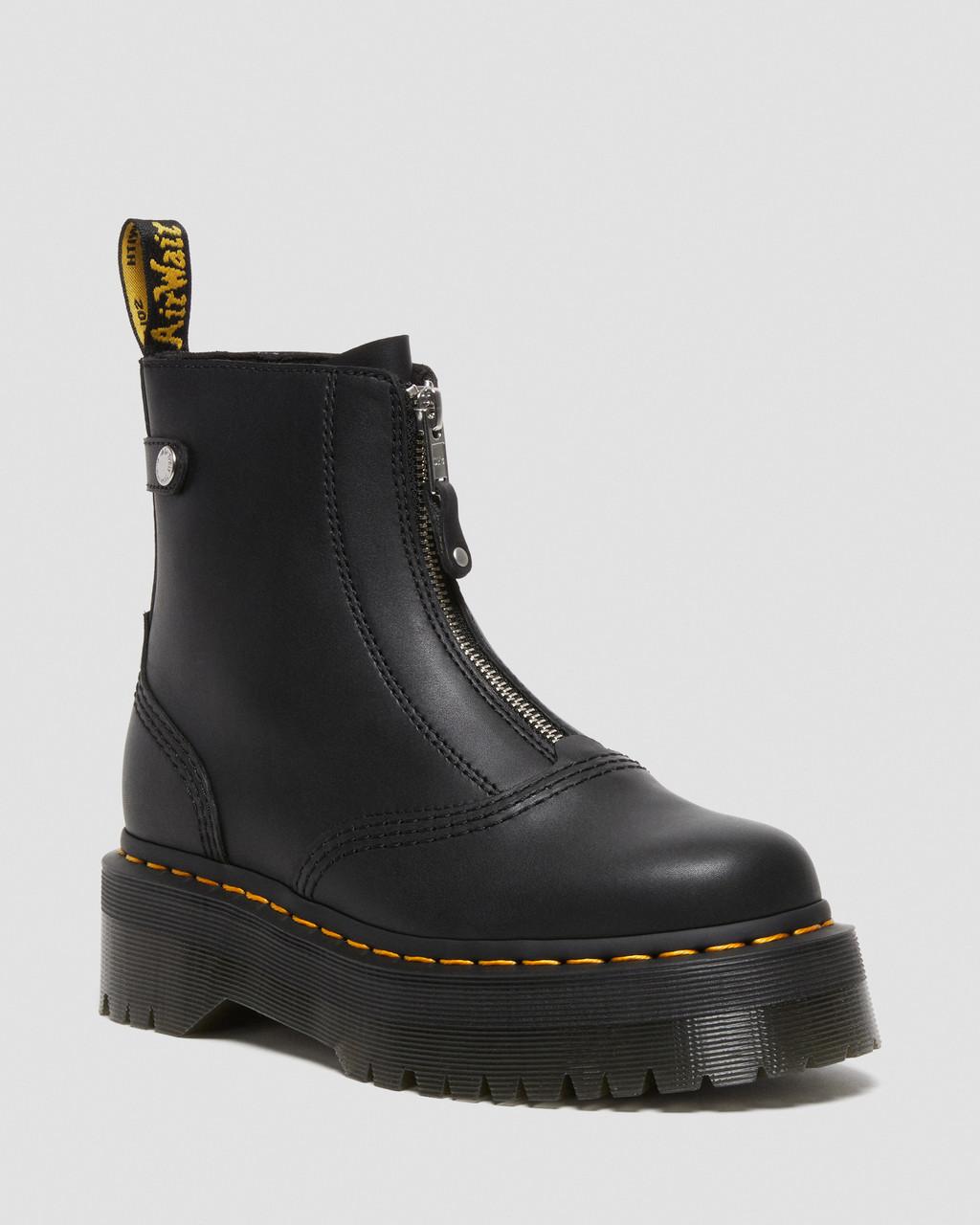 Botas Plataforma Dr Martens Jetta Zipped Sendal Leather Mujer Negros | 17014850