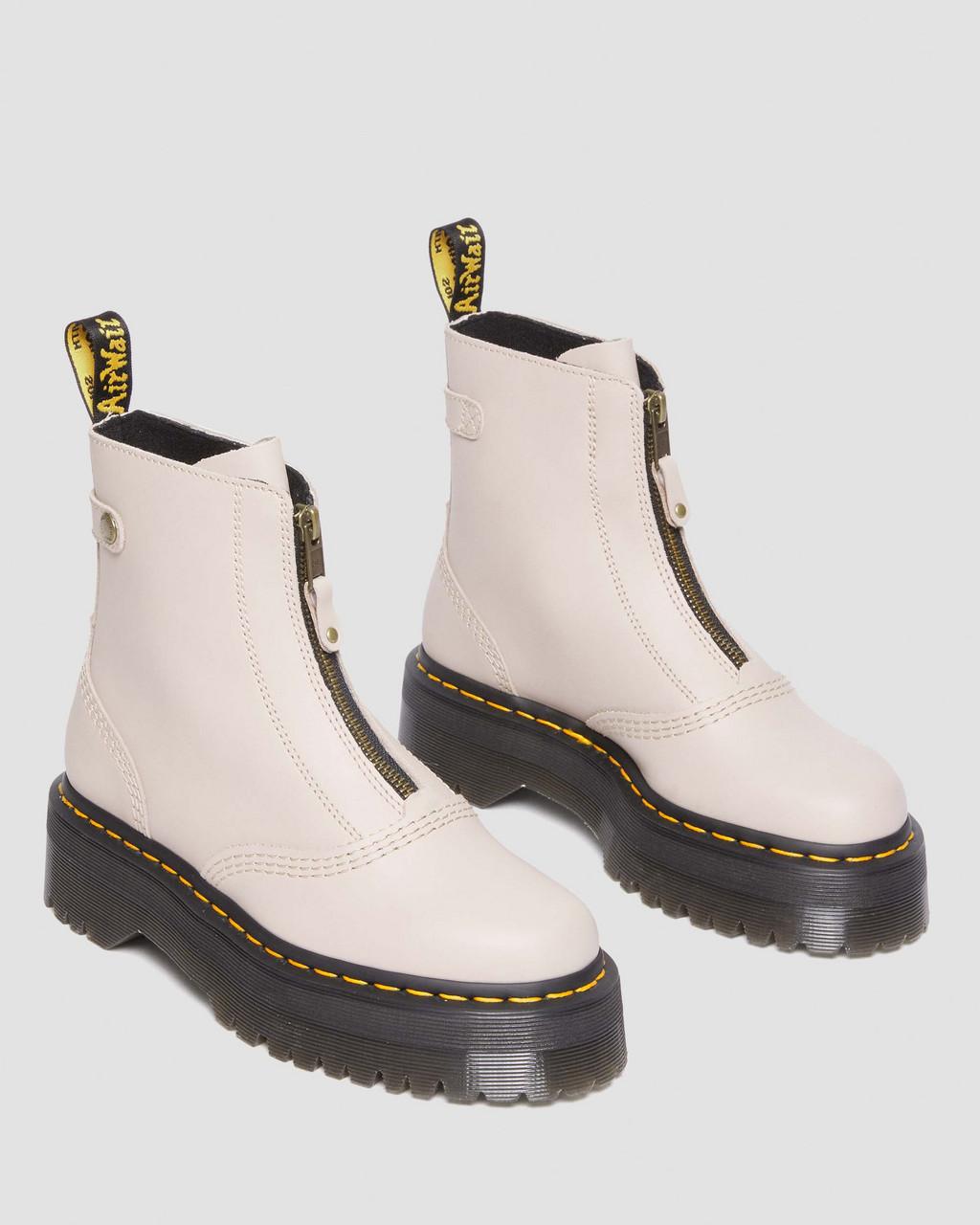 Botas Plataforma Dr Martens Jetta Zipped Sendal Leather Mujer Beige | 89520795