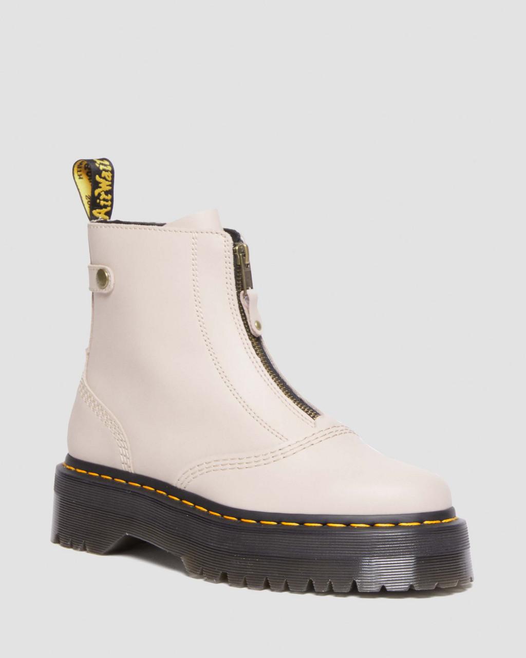 Botas Plataforma Dr Martens Jetta Zipped Sendal Leather Mujer Beige | 89520795