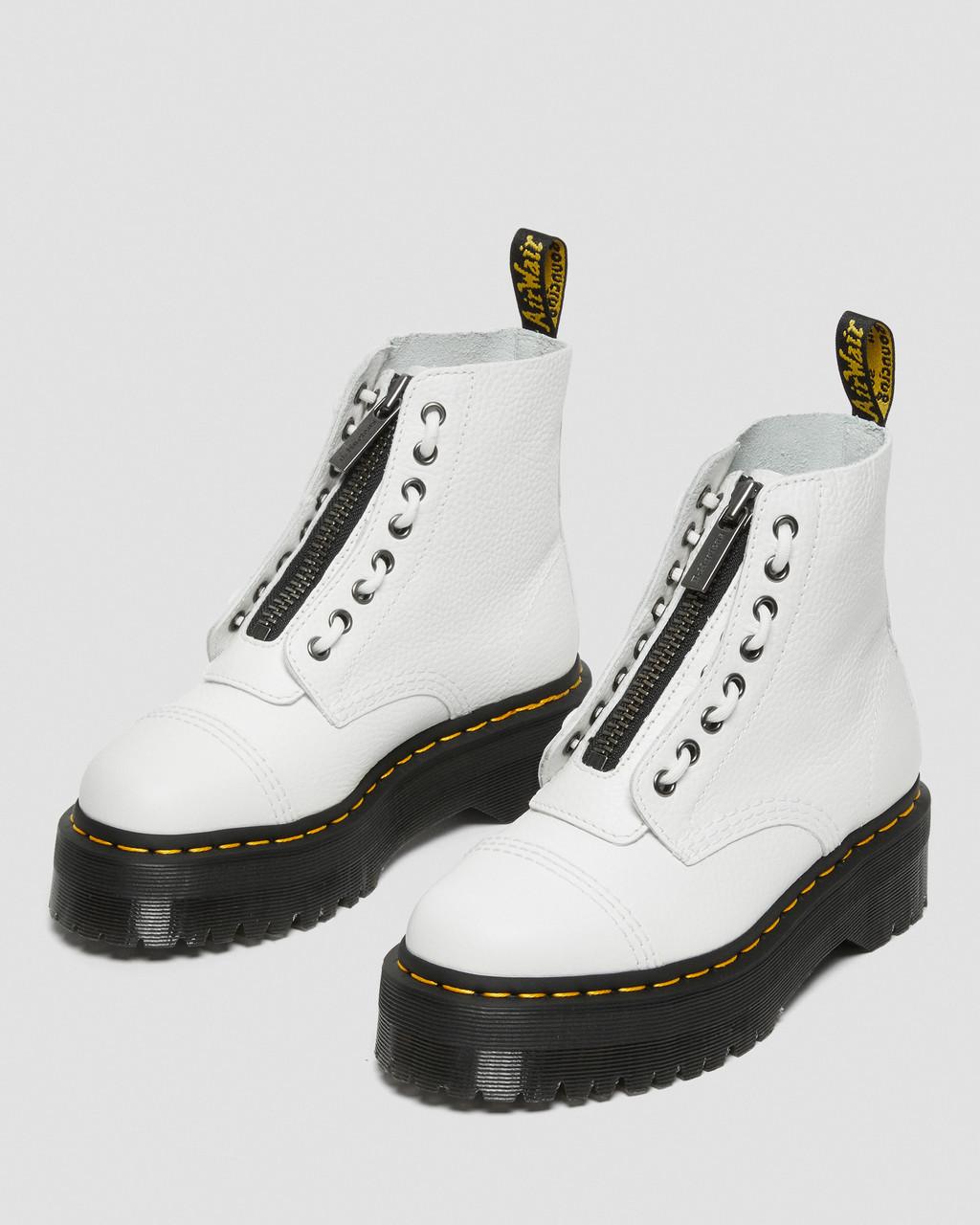 Botas Plataforma Dr Martens Sinclair Milled Nappa Leather Mujer Blancos | 87467946