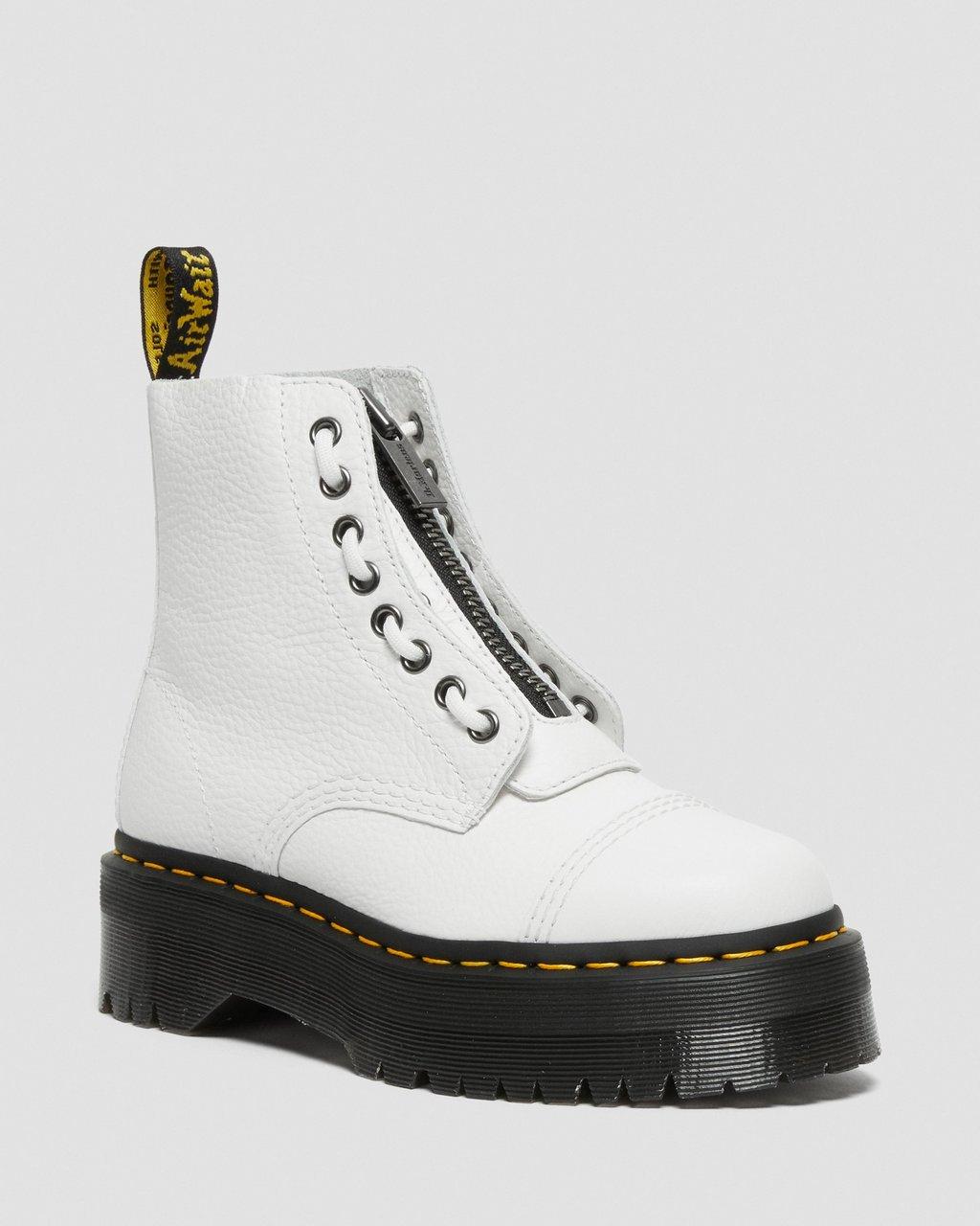 Botas Plataforma Dr Martens Sinclair Milled Nappa Leather Mujer Blancos | 87467946