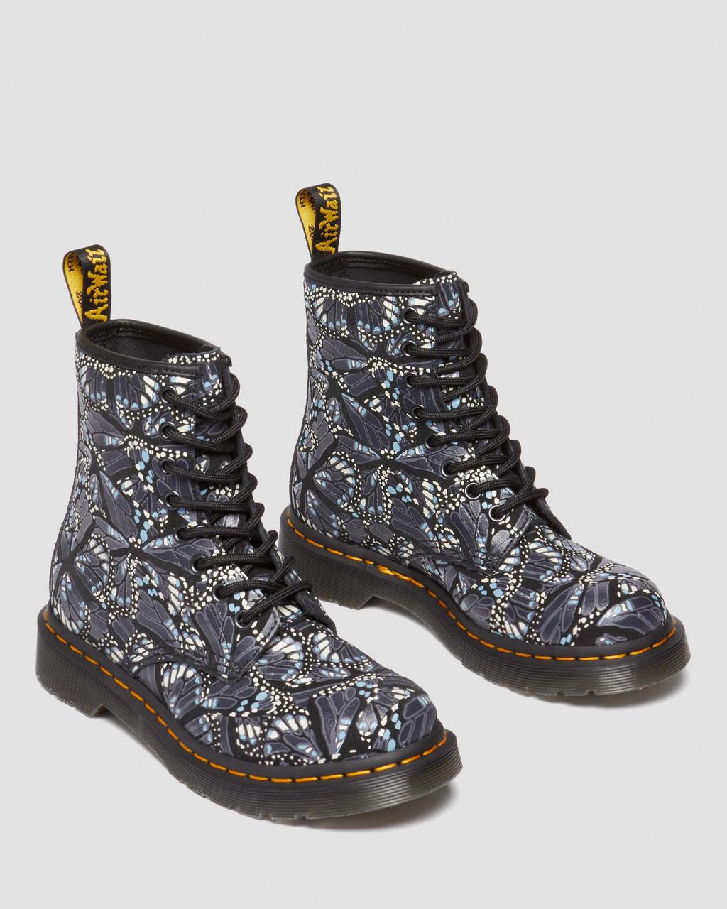 Botas con Cordones Dr Martens 1460 Butterfly Print Suede Mujer Grises | 40830809
