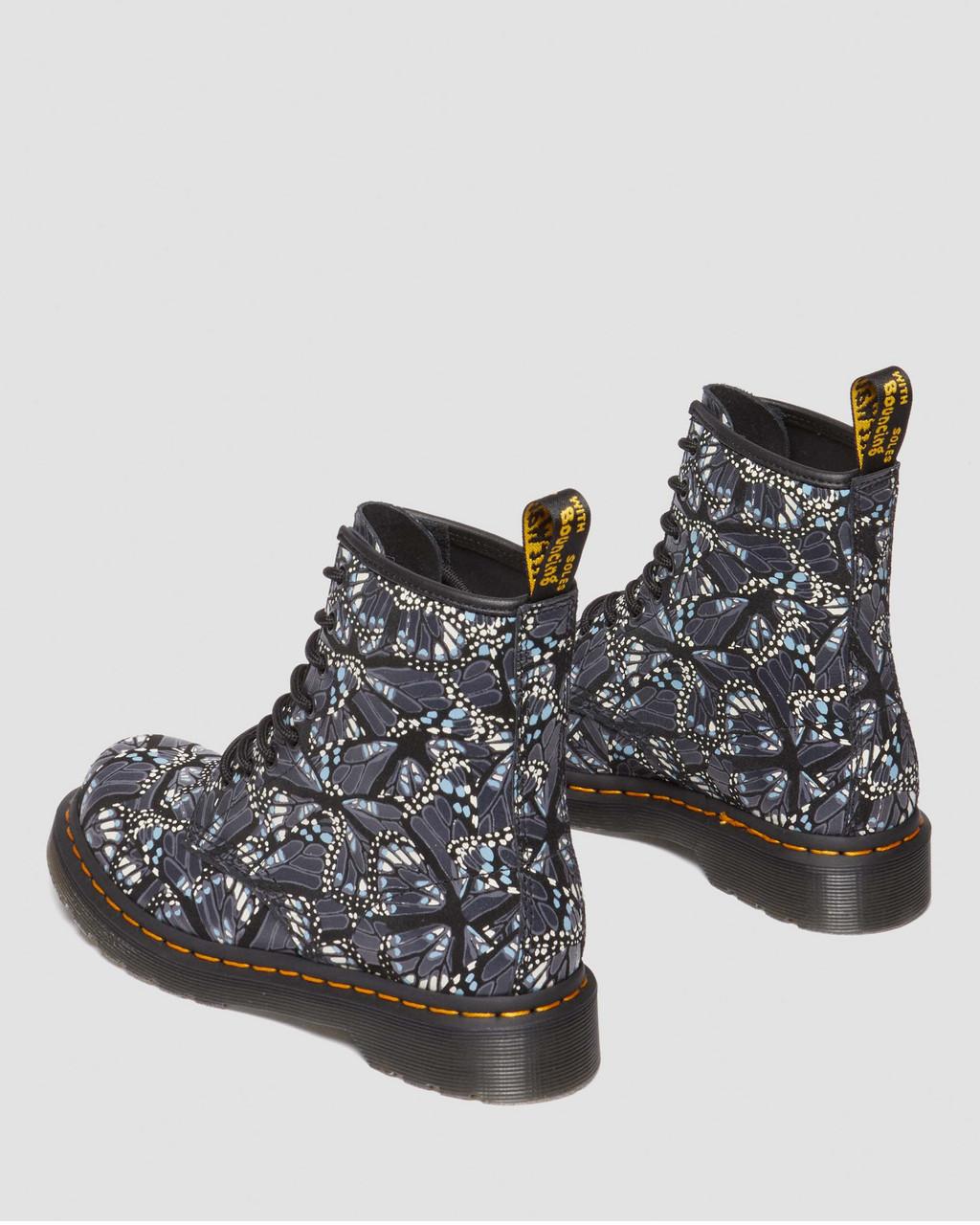 Botas con Cordones Dr Martens 1460 Butterfly Print Suede Mujer Grises | 40830809