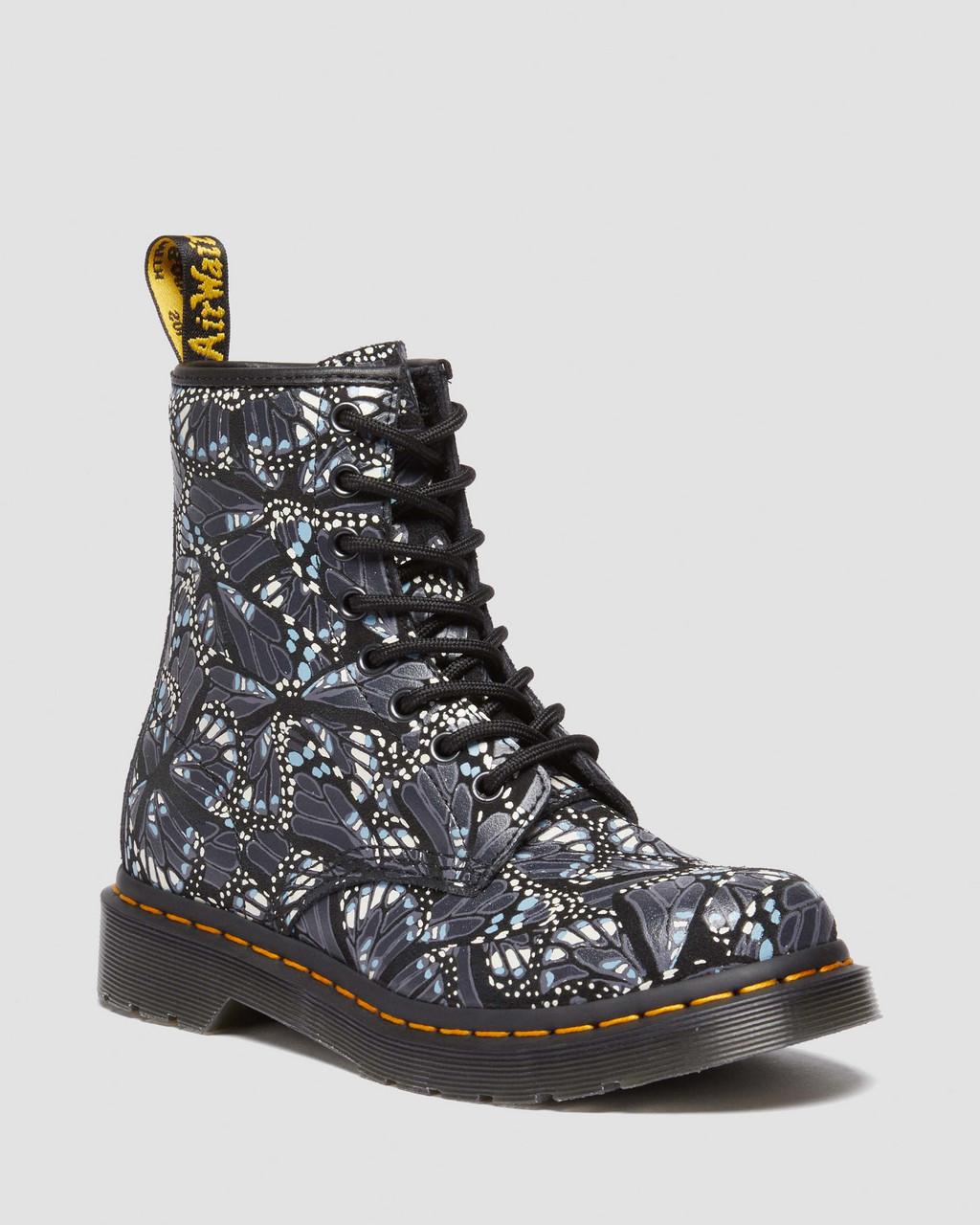 Botas con Cordones Dr Martens 1460 Butterfly Print Suede Mujer Grises | 40830809