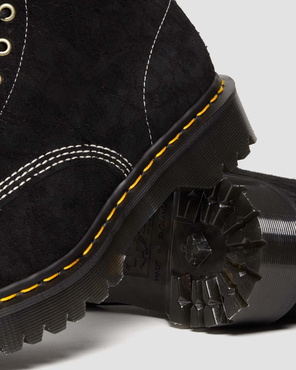Botas con Cordones Dr Martens 1460 Made in England Emboss Suede Hombre Negros | 26635465