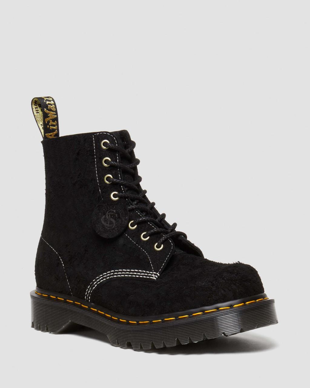 Botas con Cordones Dr Martens 1460 Made in England Emboss Suede Hombre Negros | 26635465