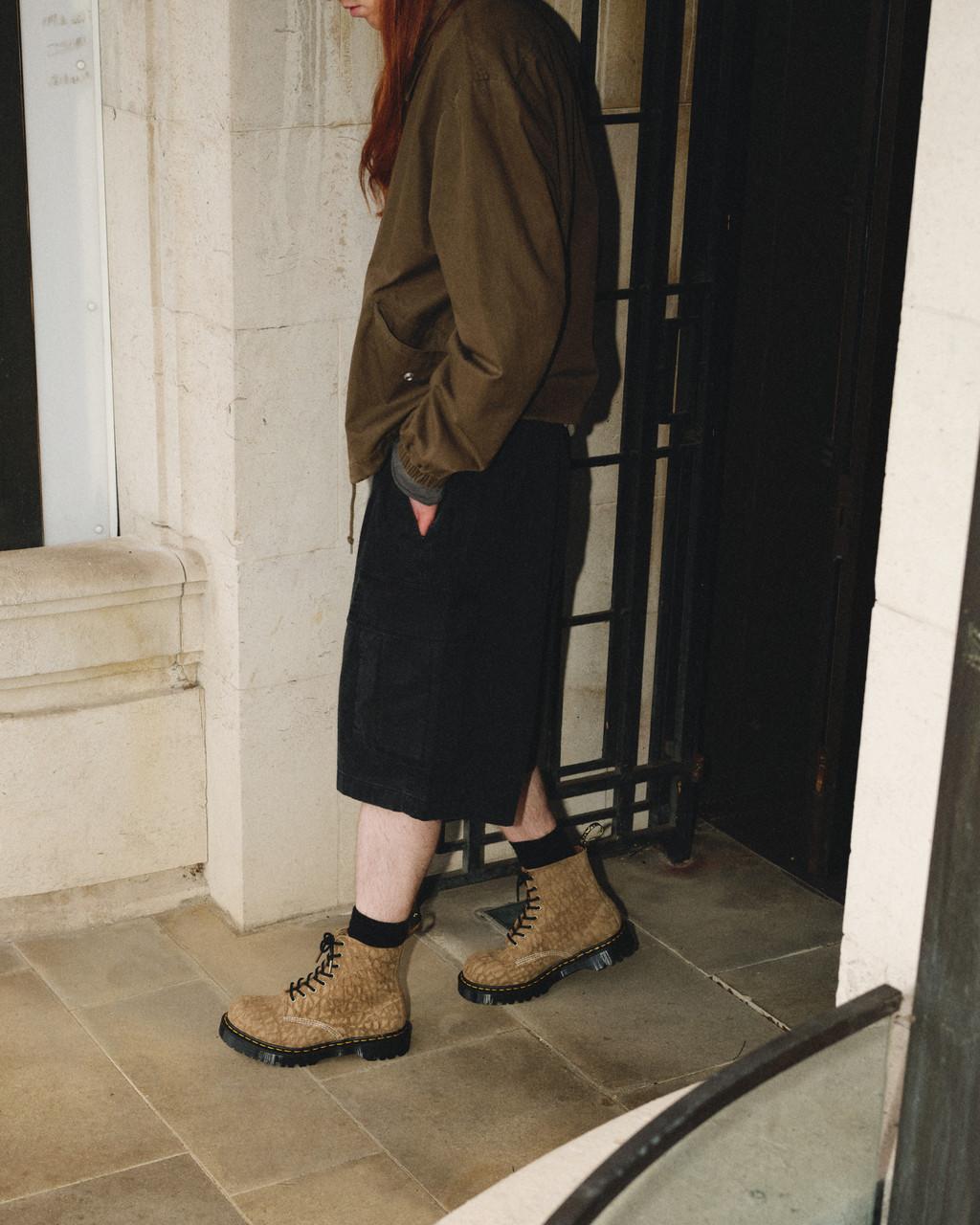 Botas con Cordones Dr Martens 1460 Made in England Emboss Suede Hombre Marrom | 50167555