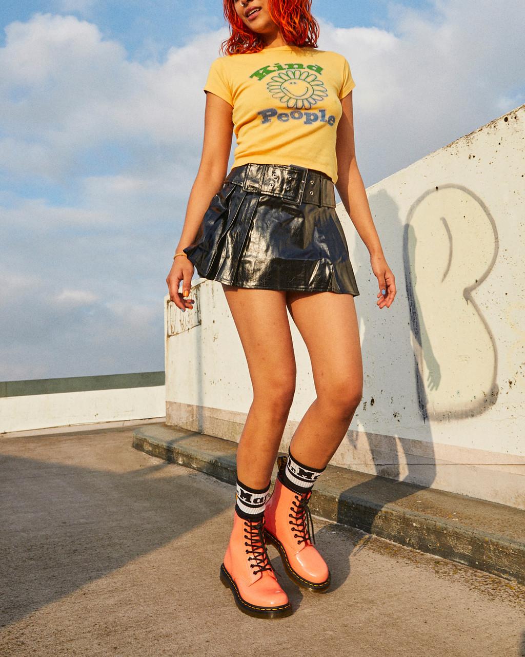 Botas con Cordones Dr Martens 1460 Patent Leather Mujer Rojos | 50348238