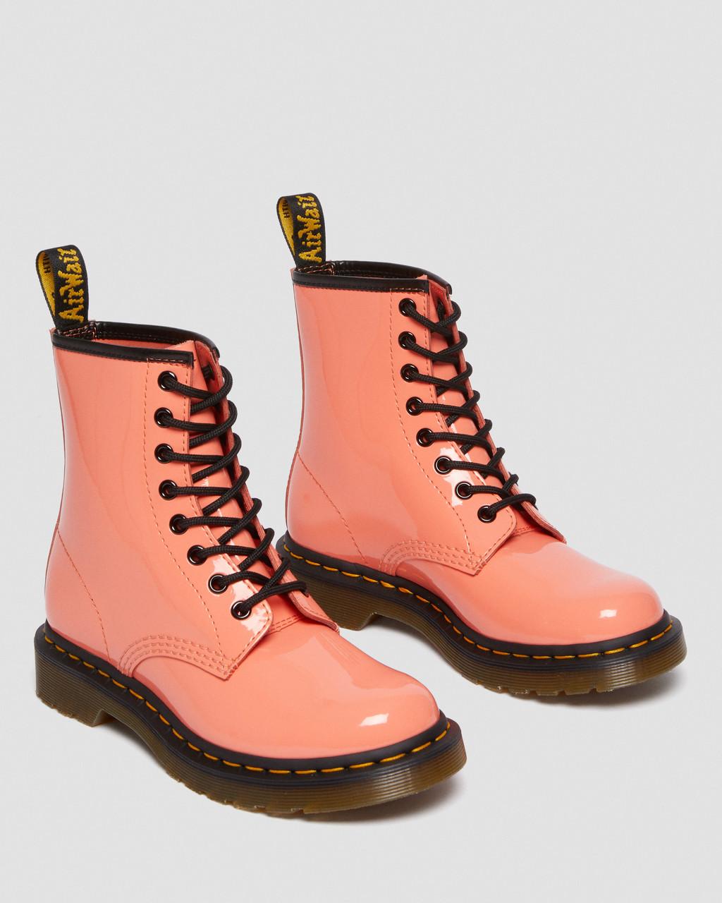 Botas con Cordones Dr Martens 1460 Patent Leather Mujer Rojos | 50348238