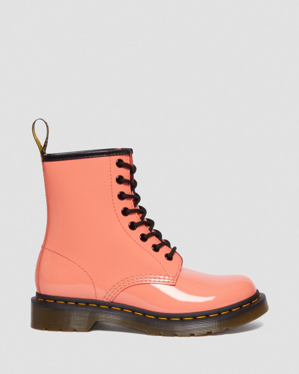 Botas con Cordones Dr Martens 1460 Patent Leather Mujer Rojos | 50348238