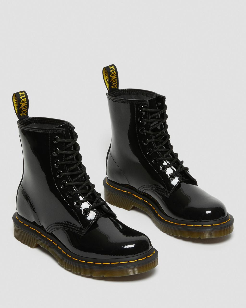 Botas con Cordones Dr Martens 1460 Patent Leather Mujer Negros | 82270034
