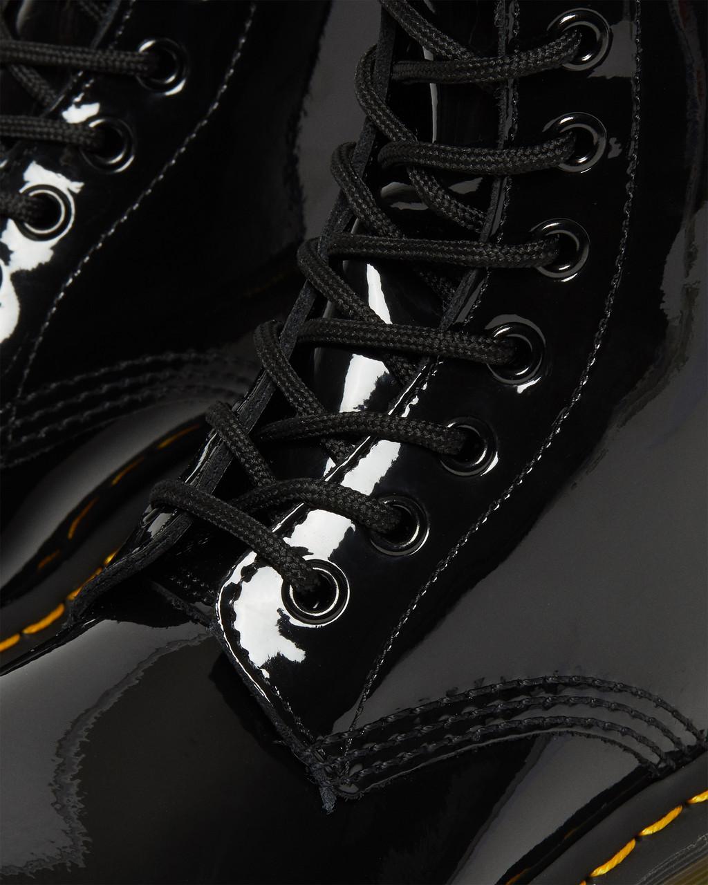 Botas con Cordones Dr Martens 1460 Patent Leather Mujer Negros | 82270034