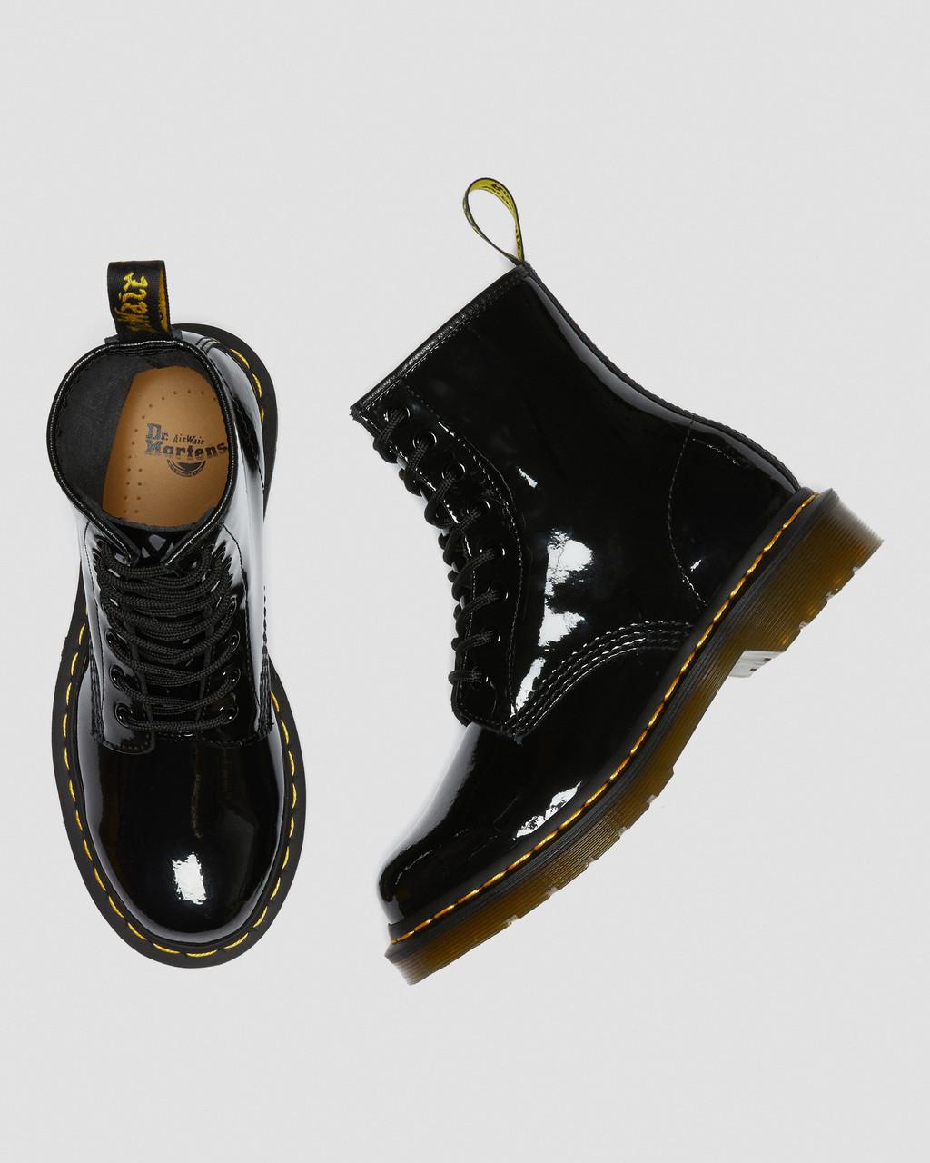 Botas con Cordones Dr Martens 1460 Patent Leather Mujer Negros | 82270034