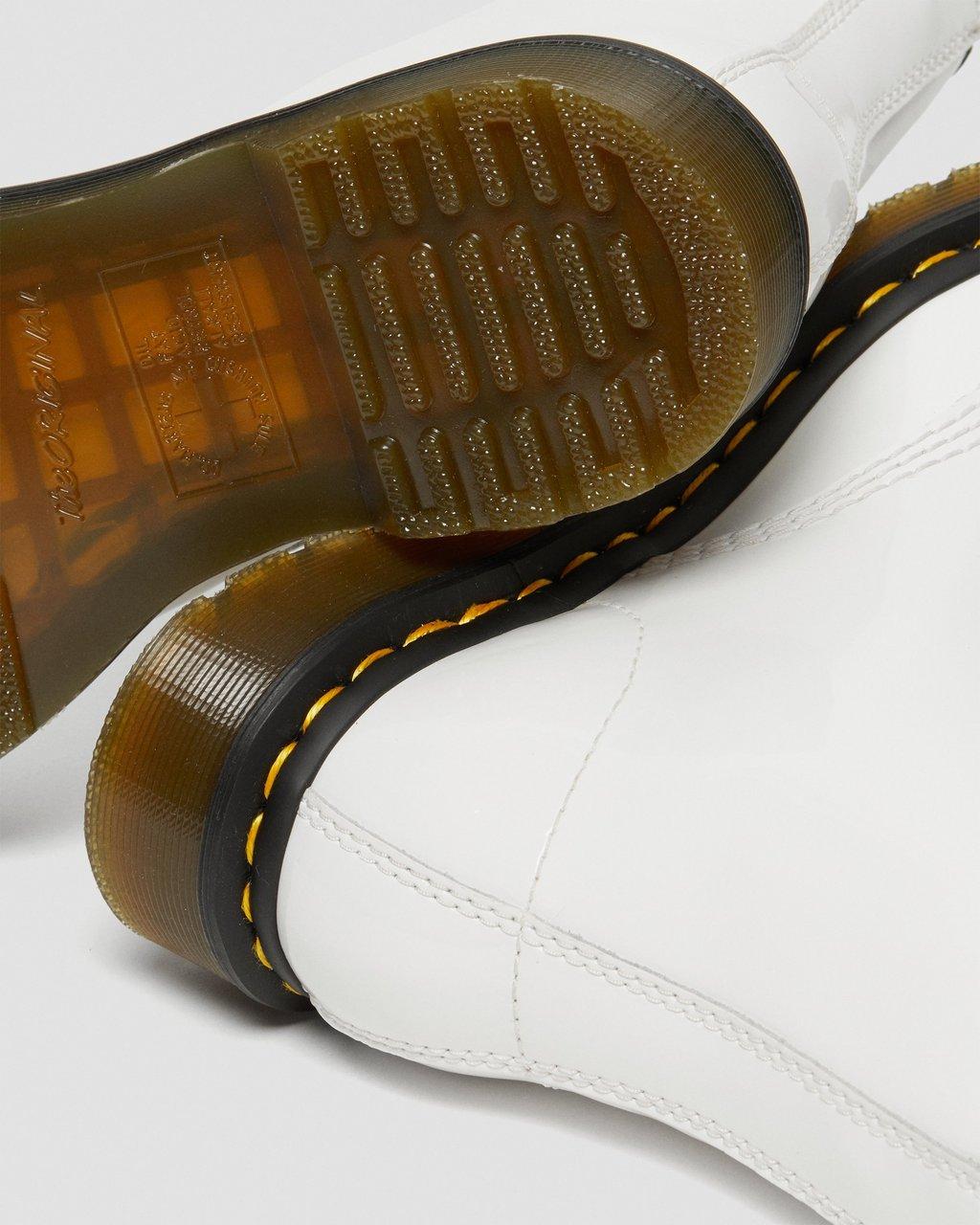 Botas con Cordones Dr Martens 1460 Patent Leather Mujer Blancos | 27277662