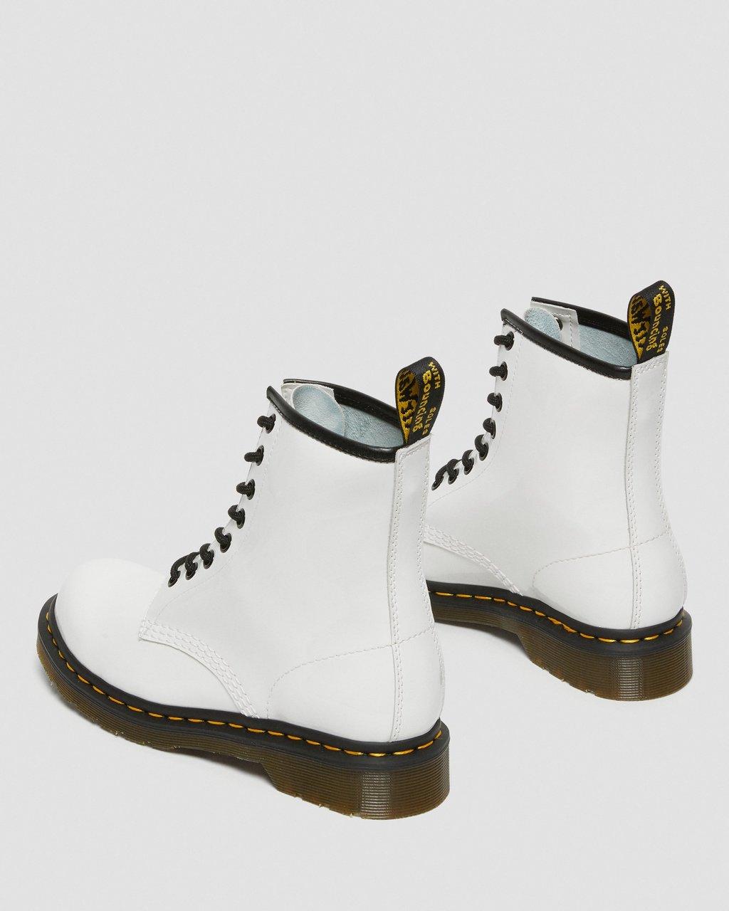 Botas con Cordones Dr Martens 1460 Patent Leather Mujer Blancos | 27277662