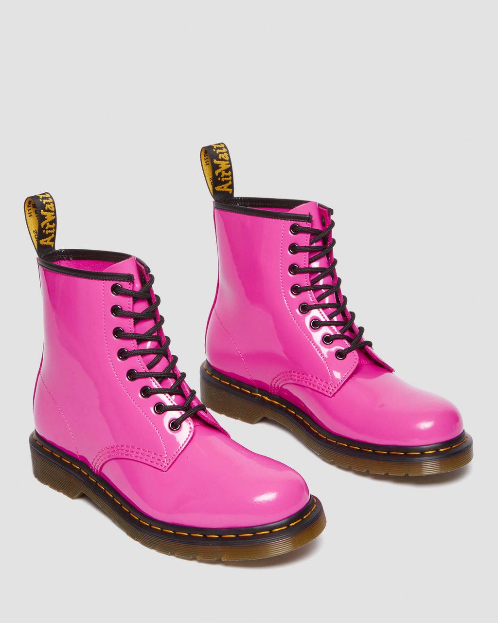 Botas con Cordones Dr Martens 1460 Patent Leather Mujer Rosas | 14830582