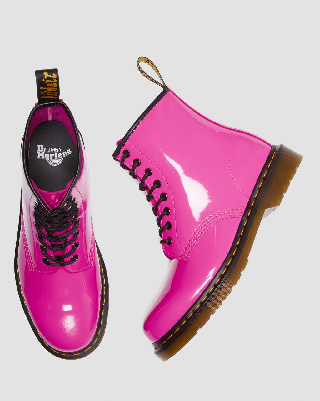 Botas con Cordones Dr Martens 1460 Patent Leather Mujer Rosas | 14830582