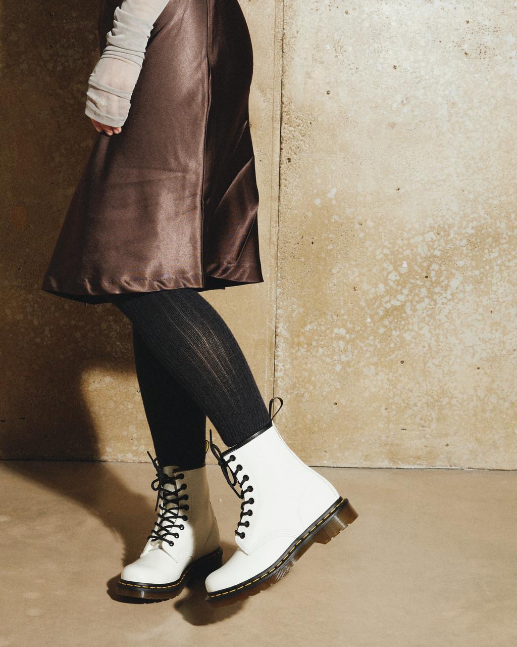 Botas con Cordones Dr Martens 1460 Smooth Leather Mujer Blancos | 66580394
