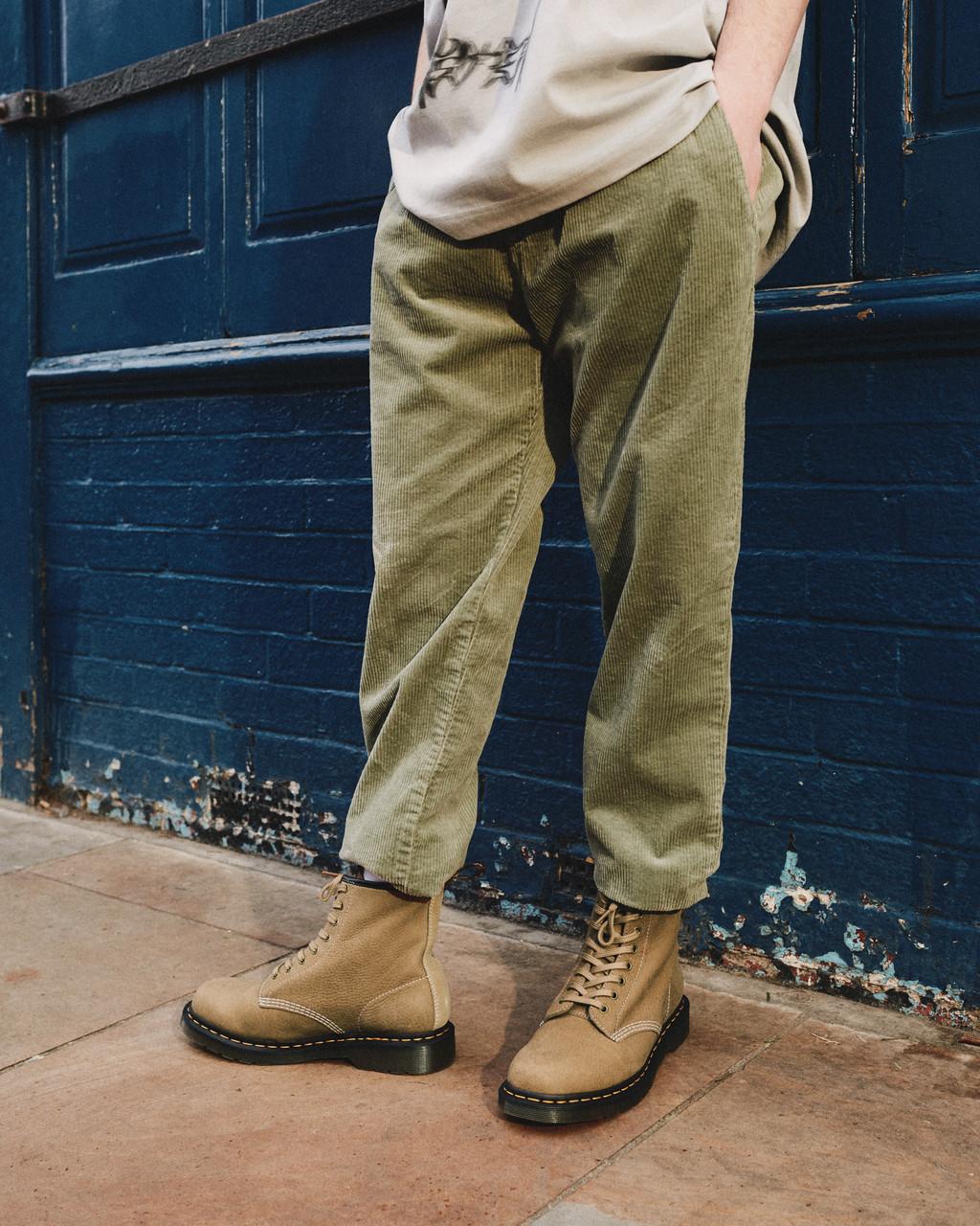 Botas con Cordones Dr Martens 1460 Tumbled Nubuck Leather Mujer Marrom | 90077318