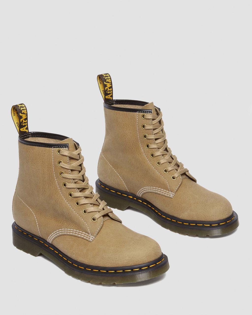 Botas con Cordones Dr Martens 1460 Tumbled Nubuck Leather Mujer Marrom | 90077318