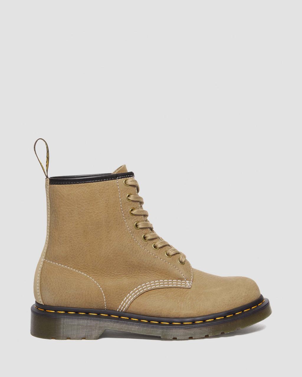 Botas con Cordones Dr Martens 1460 Tumbled Nubuck Leather Mujer Marrom | 90077318