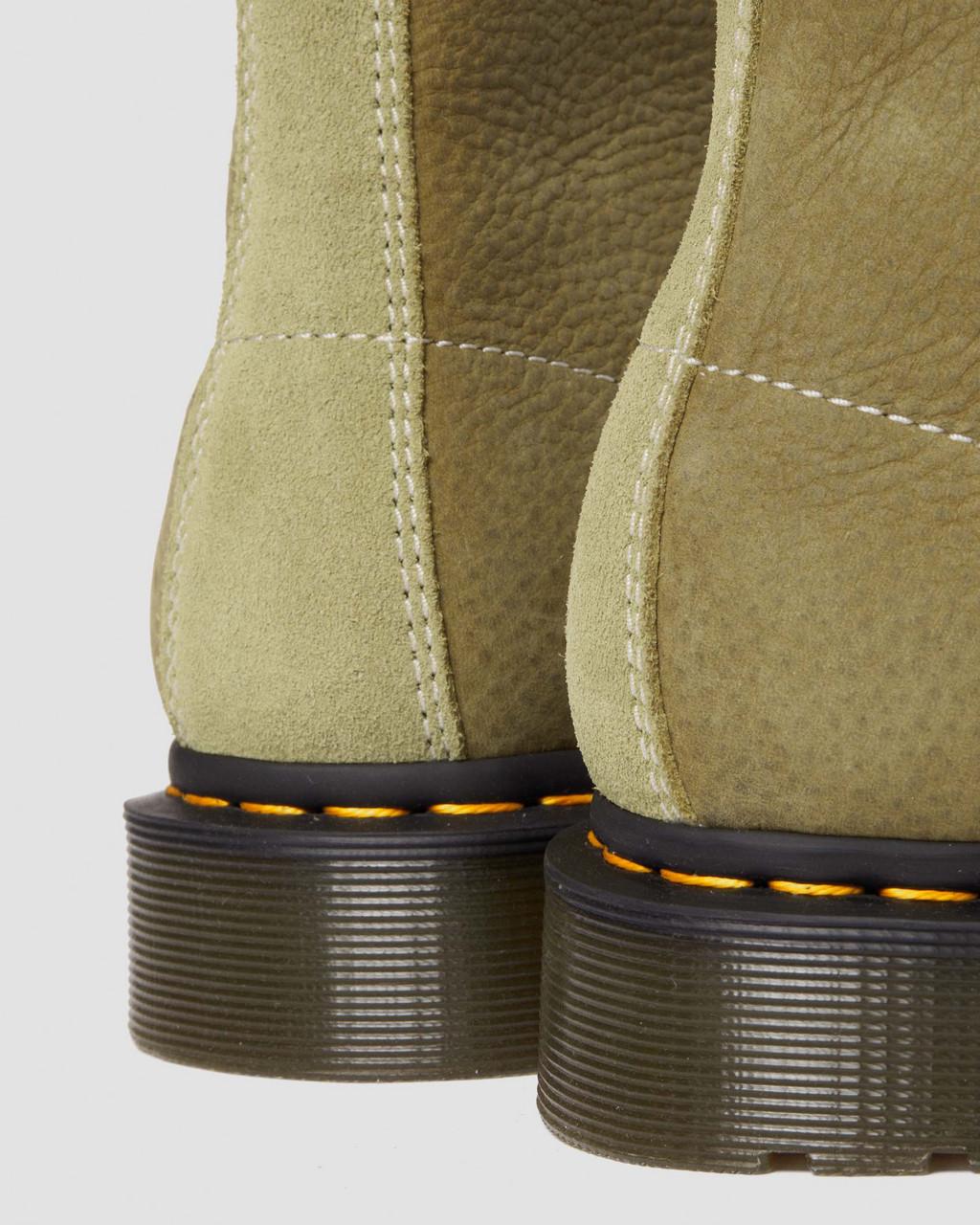 Botas con Cordones Dr Martens 1460 Tumbled Nubuck Leather Mujer Verde Oliva | 78745162