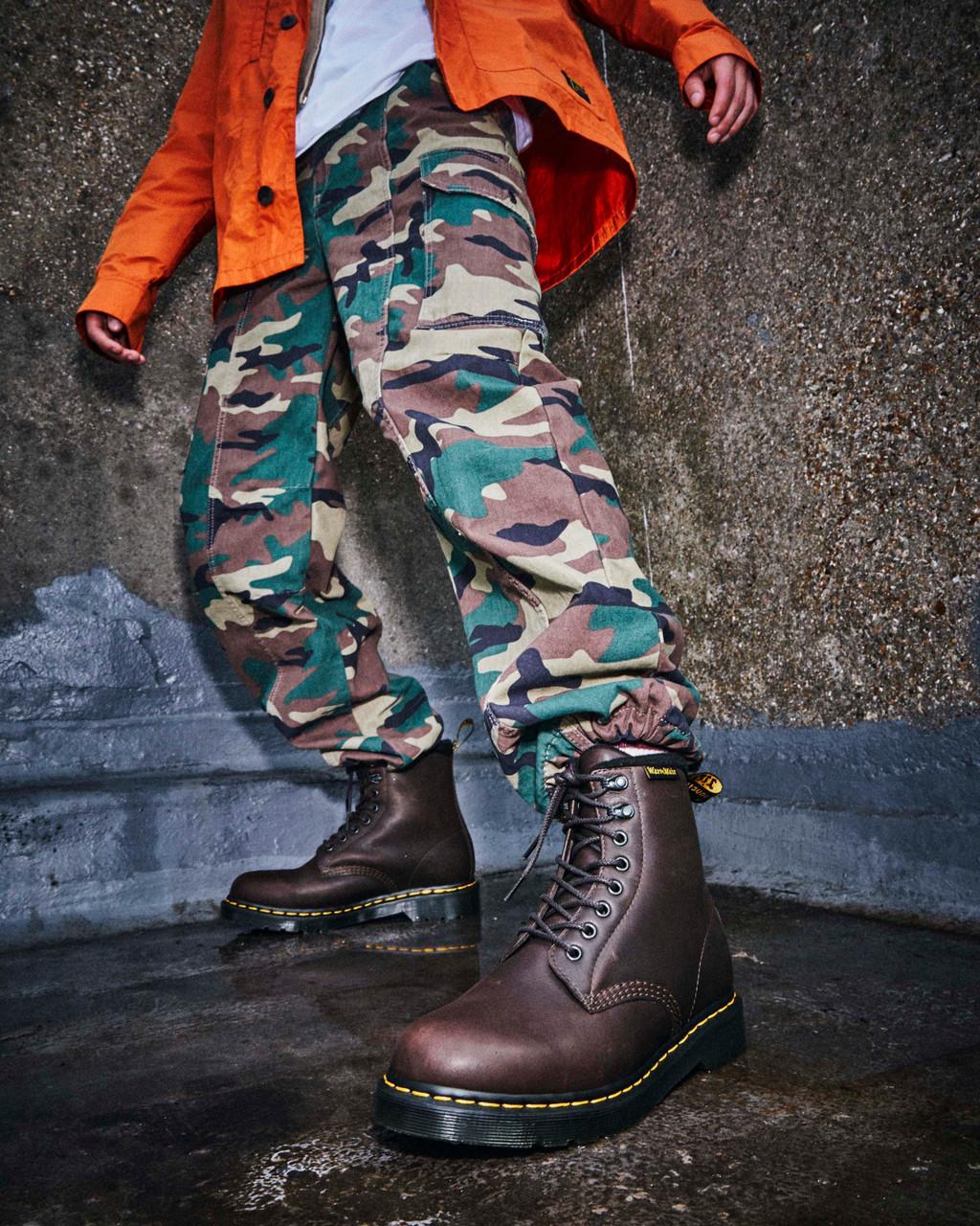 Botas con Cordones Dr Martens 1460 Warmwair Leather Mujer Marrom | 26172706