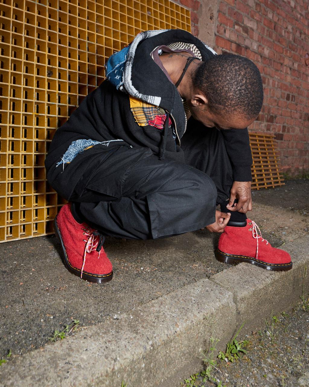 Botas con Cordones Dr Martens 939 Ben Suede Padded Collar Hombre Rojos | 41641308