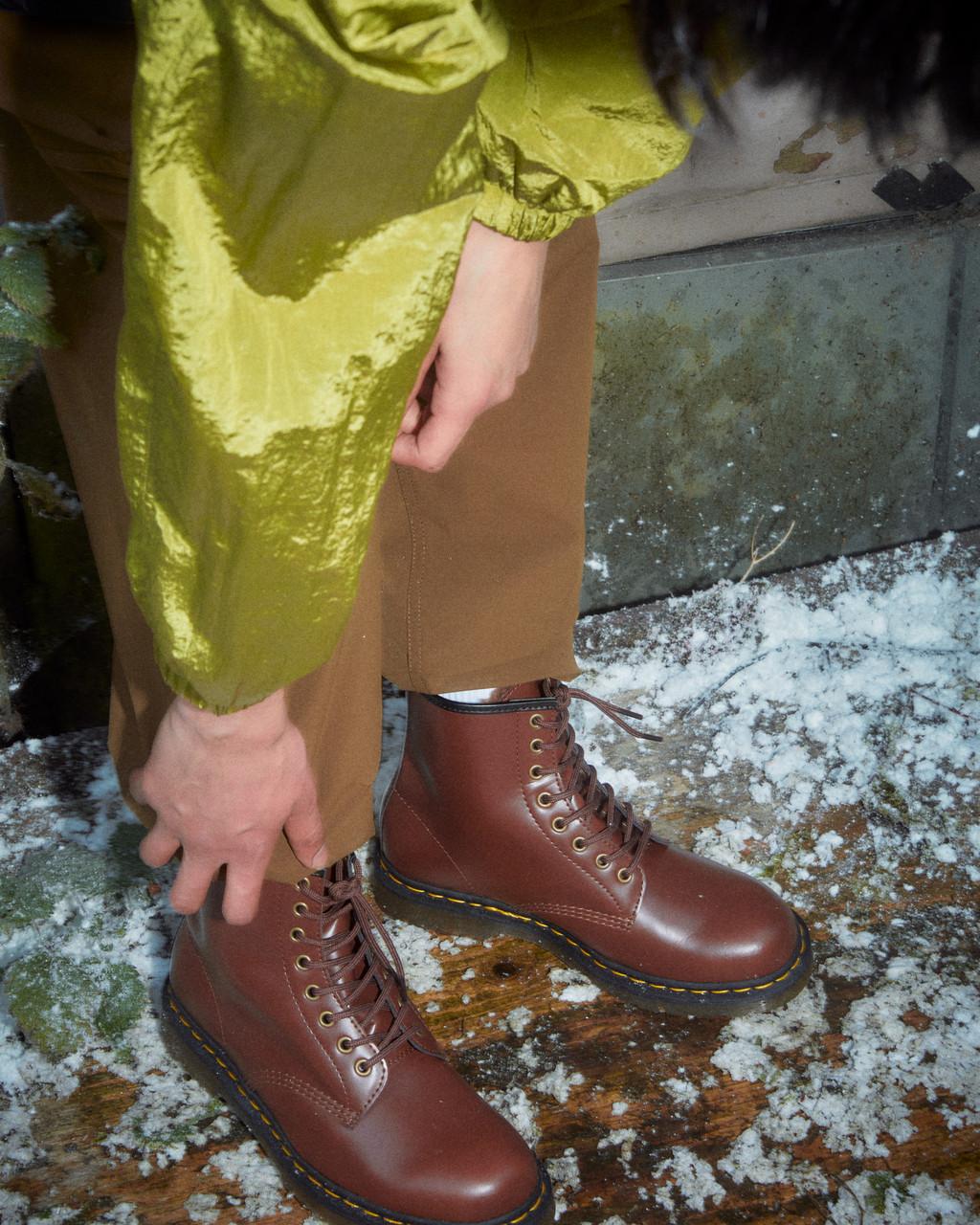Botas con Cordones Dr Martens Vegan 1460 Faux Fur Lined Mujer Marrom | 93842352