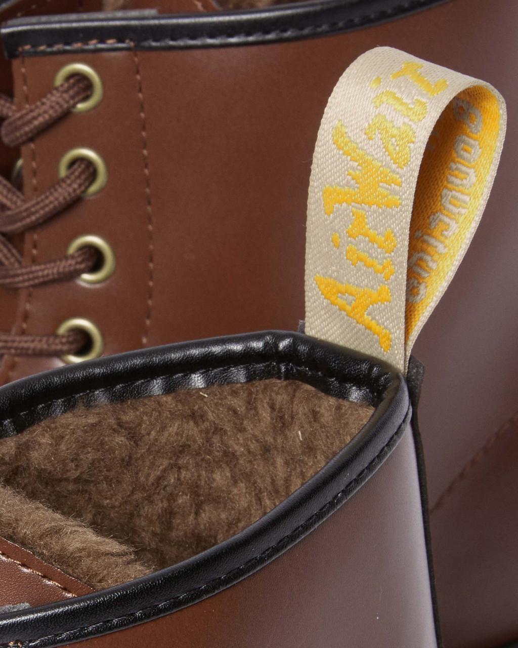 Botas con Cordones Dr Martens Vegan 1460 Faux Fur Lined Mujer Marrom | 93842352