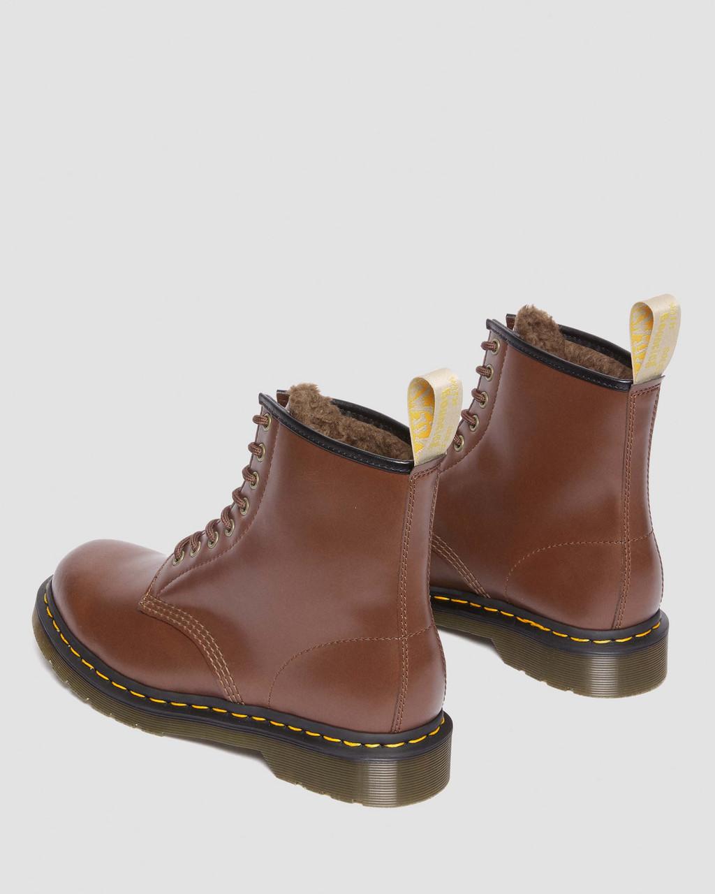 Botas con Cordones Dr Martens Vegan 1460 Faux Fur Lined Mujer Marrom | 93842352