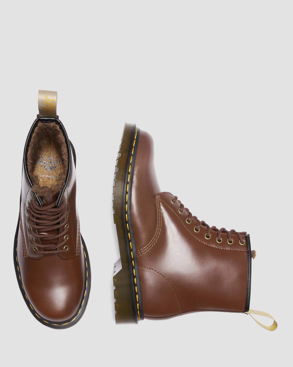 Botas con Cordones Dr Martens Vegan 1460 Faux Fur Lined Mujer Marrom | 93842352