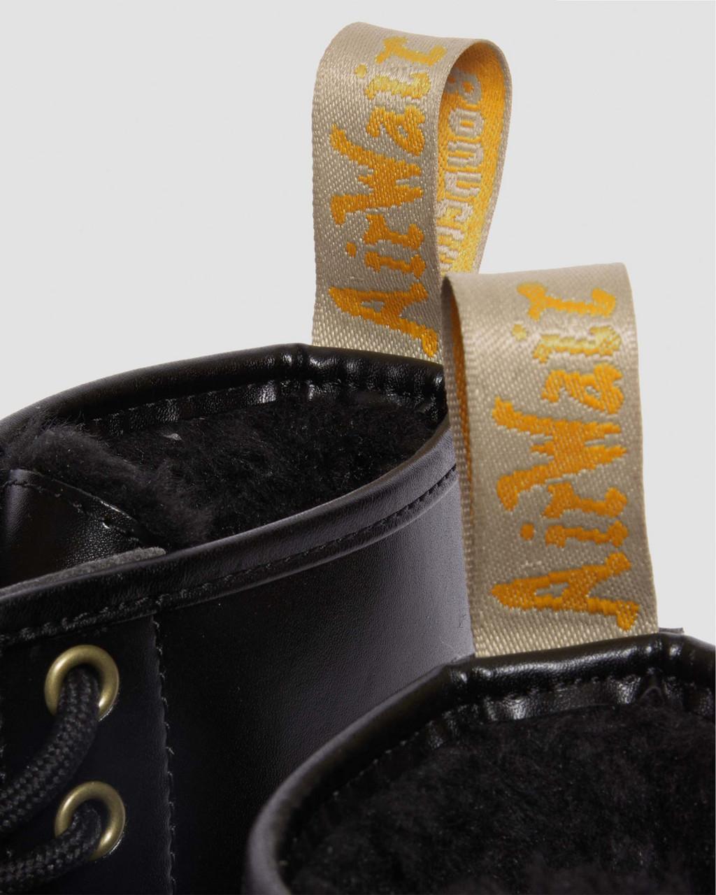 Botas con Cordones Dr Martens Vegan 1460 Faux Fur Lined Mujer Negros | 20314281