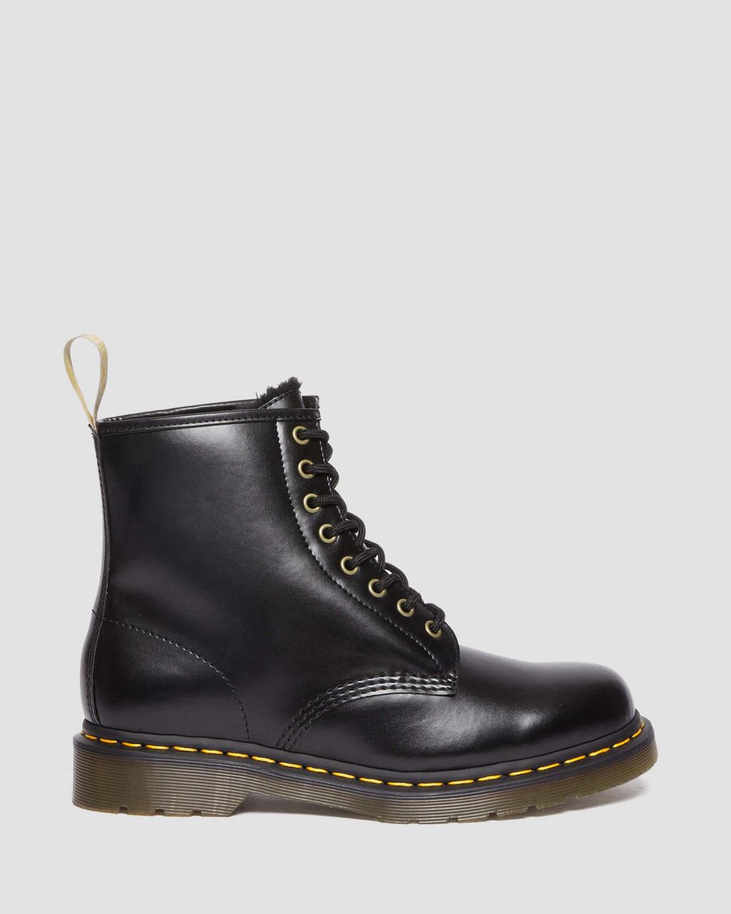 Botas con Cordones Dr Martens Vegan 1460 Faux Fur Lined Mujer Negros | 20314281