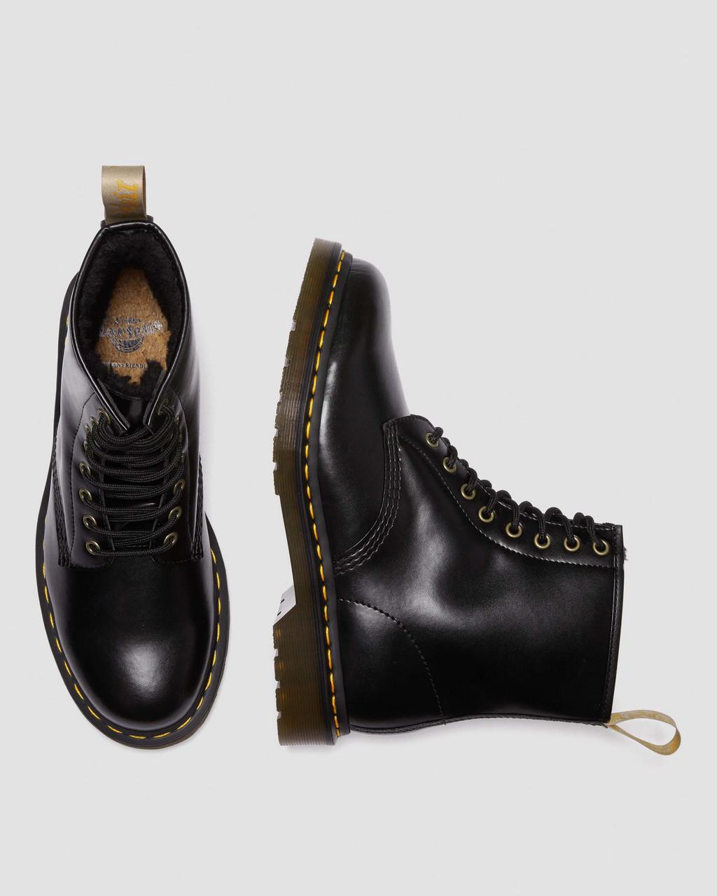 Botas con Cordones Dr Martens Vegan 1460 Faux Fur Lined Mujer Negros | 20314281