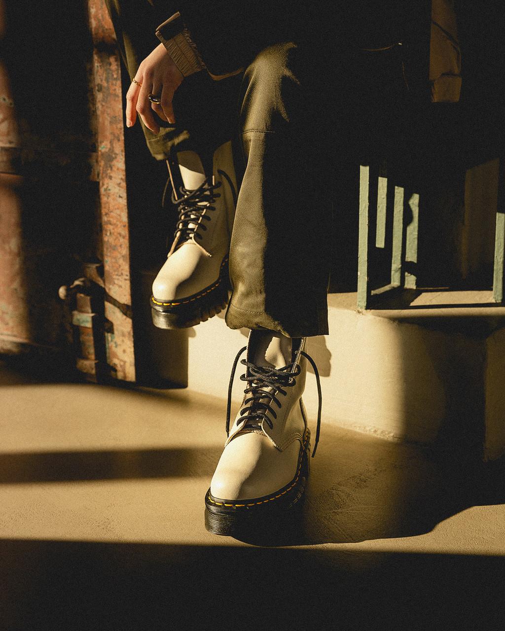 Botines Dr Martens Audrick Nappa Leather Platform Hombre Blancos | 85243339