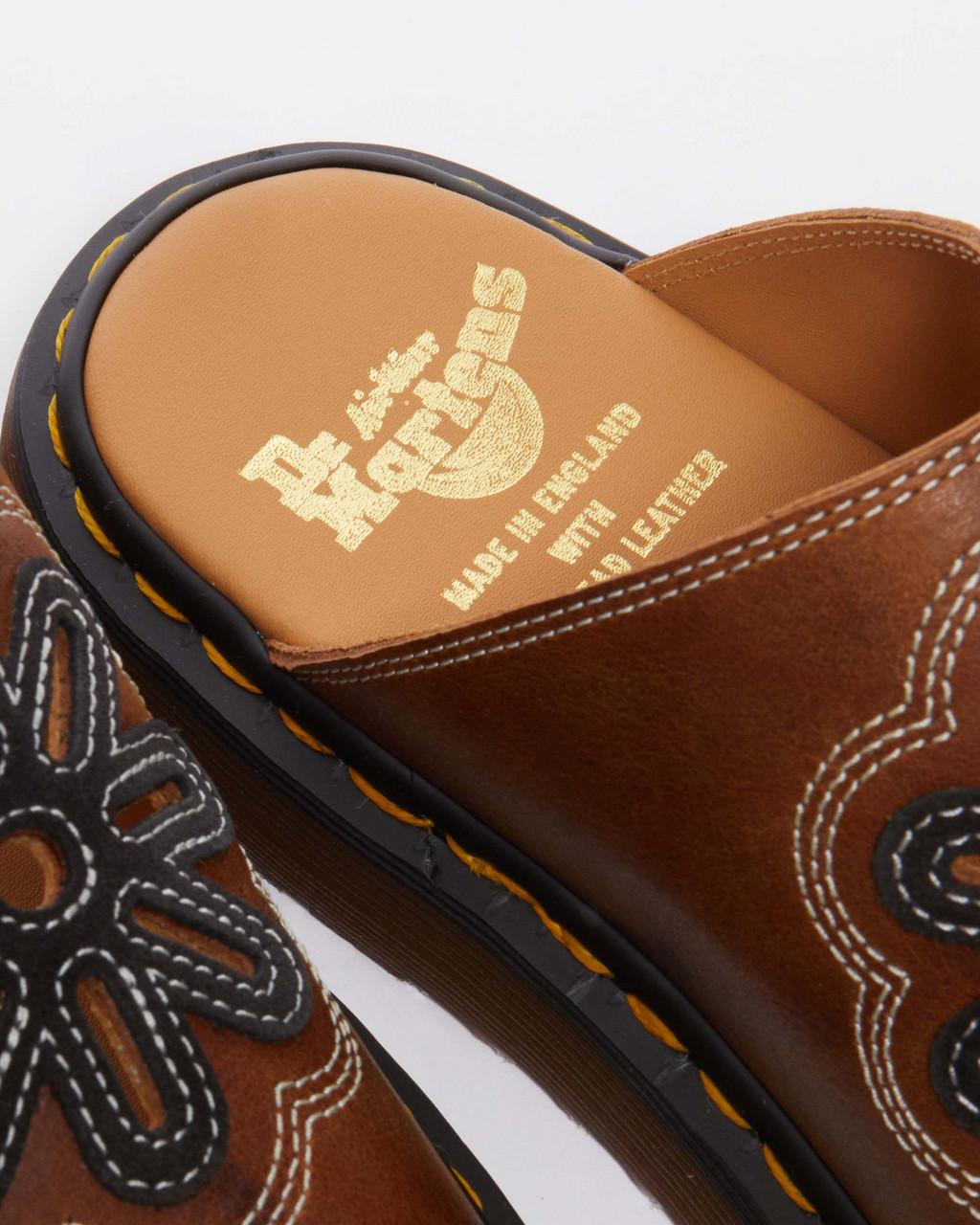 Chanclas Dr Martens Dayne Made in England Leather & Suede Applique Mujer Marrom | 89575529